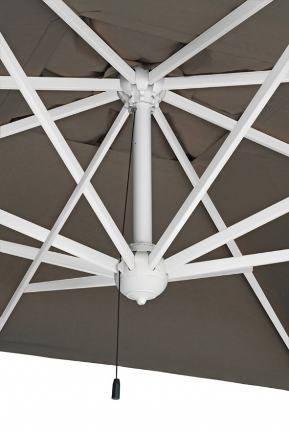Зонт профессиональный 3х3 м Scolaro Rimini Braccio, белый, серо-коричневый