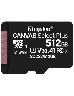 Карта памяти Micro SecureDigital 512Gb Kingston Class 10 UHS-I U3 Canvas Select Plus SDCS2 / 512GBSP w / o adapter
