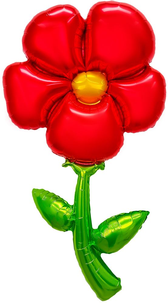 Шар (43&#39;&#39;/109 см) Цветок, надув воздухом, Красный, 1 шт.
