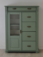 Комод 91х42х125, Susanna, я ящиками для вещей одежды игрушек, в прихожую гостиную детскую, массив сосны, зеленый, Dipriz