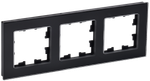 BRITE Рамка 3 -местная РУ-3-2-БрЧ стекло черный IEK