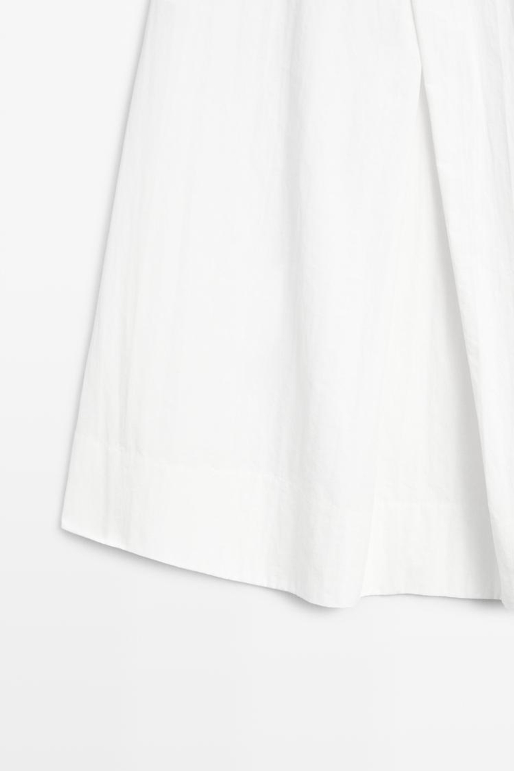 Massimo Dutti Юбка миди с кокеткой и складками, белый