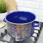 Кастрюля 5,5л "Узор" синяя