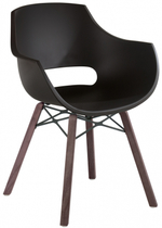 Кресло пластиковое Papatya Opal Wox Pro Iroko, натуральный, черный