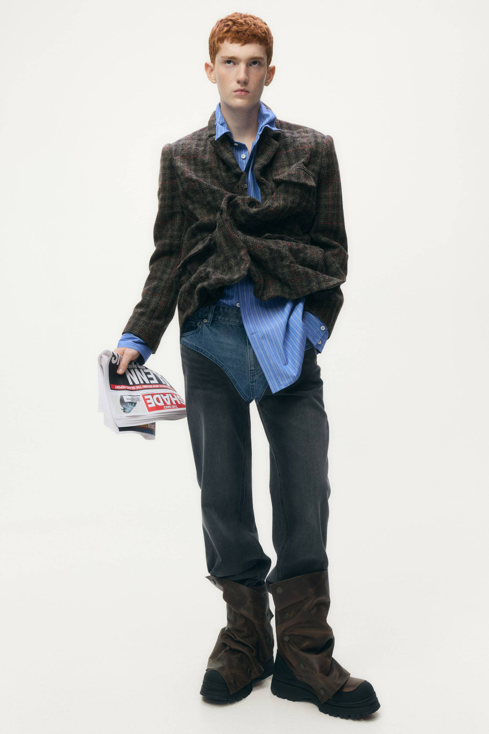 H&M - Glenn Martens Блейзер из смесовой шерсти, темно-коричневый