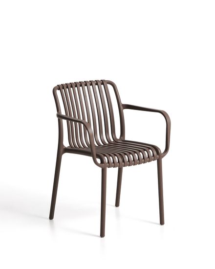 Уличный стул Isabellini из пластика коричневого цвета