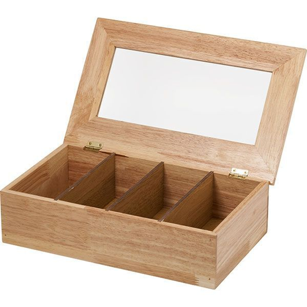 Коробка для чайных пакетиков (на 30 шт.);дерево;,H=90,L=335,B=200мм;св. дерево (Цвет: бежевый)