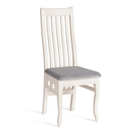 Стул DOLCE мягкое сидение бук, 40х46х100см, ivory white, велюр Tenerife Ultimate grey