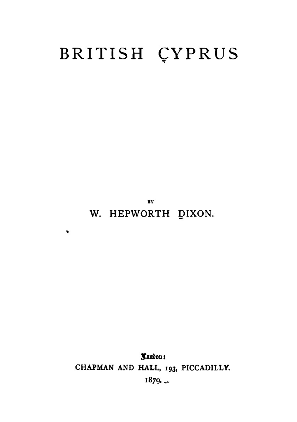 British Cyprus | Dixon William Hepworth