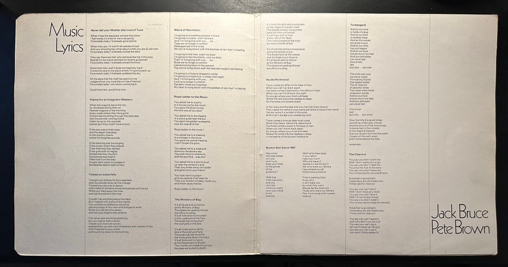 Jack Bruce - Songs For A Tailor (Англия 1969г.)