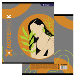 Тетрадь 48л., А5, клетка, Alingar "Леди", скрепка, мелованный картон (стандарт), блок офсет, 4 дизайна в пленке т/у