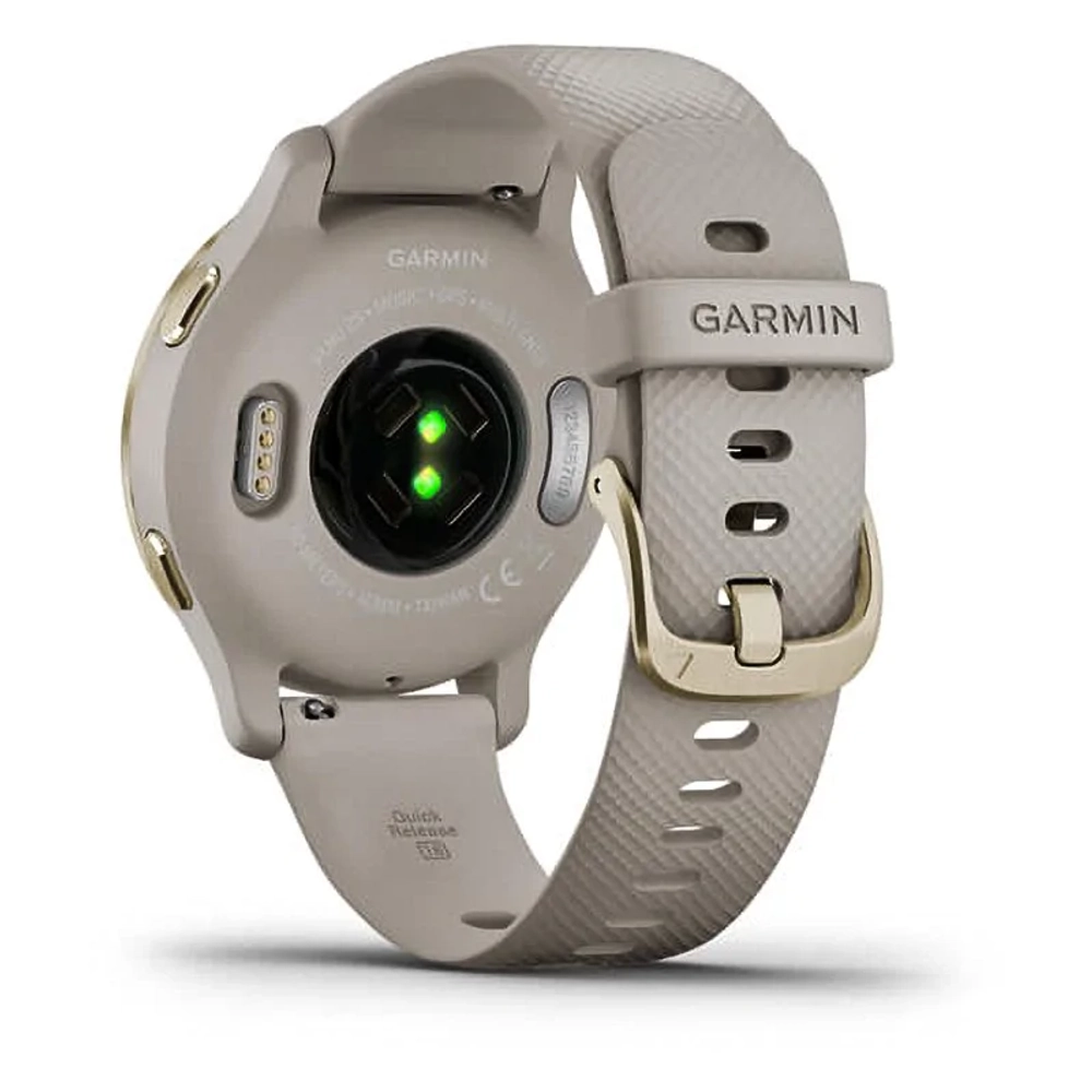 Смарт-часы Garmin Venu 2S песочного цвета с золотистым безелем 010-02429-11