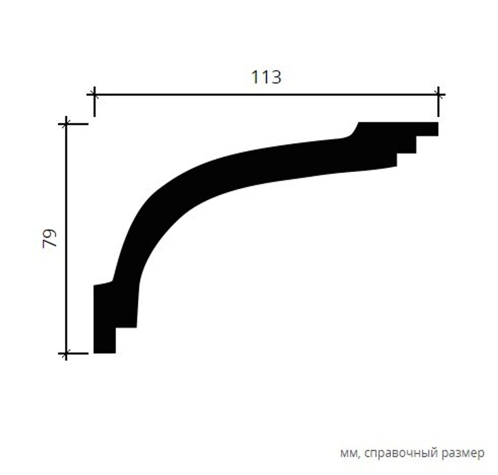 Карниз пенополиуретан, 2000x113x79 мм