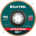 KRAFTOOL 125 х 22.2 мм, P80, Круг лепестковый керамический торцевой по нержавеющей стали (36598-125-80)