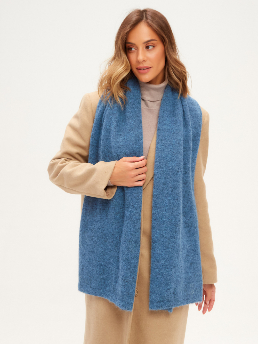 Шарф палантин  MANU  из пряжи альпака