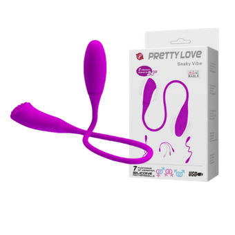 Двусторонний вибратор на гибком шнуре - Snaky Vibe (перезаряжаемый, 7 режимов)