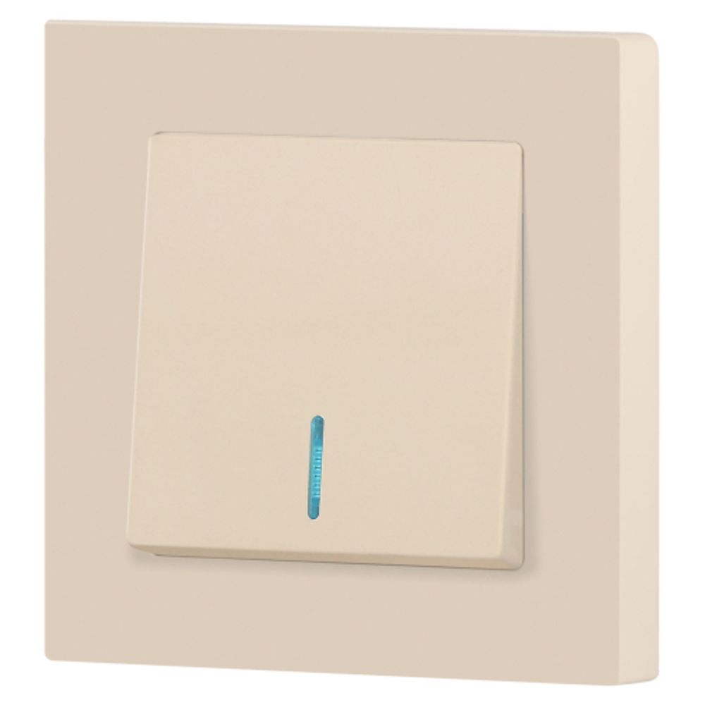 Выключатель Intro Accent 6-102-02 с подсветкой, 10А-250В, IP20, СУ, AL/CU, слоновая кость | Intro