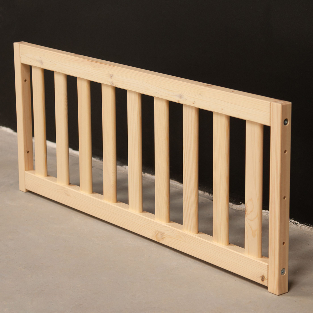 Бортик для кровати односпальной 90х200 Буфалина от падения из массива сосны, в натуральной отделке