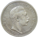 Германская Империя, Пруссия 2 марки (mark) 1902 с портретом Вильгельма II (VF-XF)