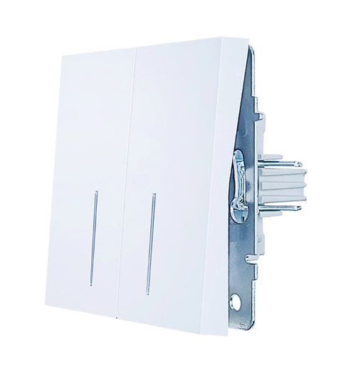 Выключатель 2-кл LEZARD ZIMA с подсветкой белый безвинтовой зажим/клемма