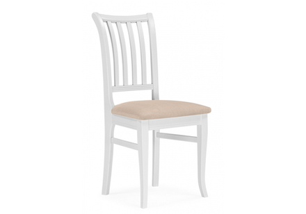Стул деревянный Woodville Фрезино с проножкой бежевый велюр, белый
