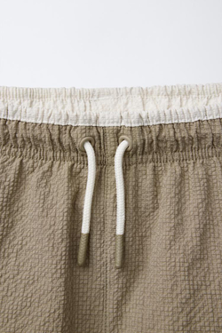 ZARA ПЛАВКИ ИЗ РЕЛЬЕФНОЙ ТКАНИ, РЫЖЕВАТО-КОРИЧНЕВЫЙ