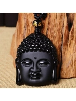 Подвеска Талисман Голова Будды, Счастье и успех, Обсидиан