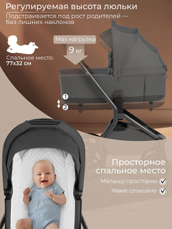 Детская коляска 2 в 1 Sweet Baby SBL Orso 427634 Dark Grey