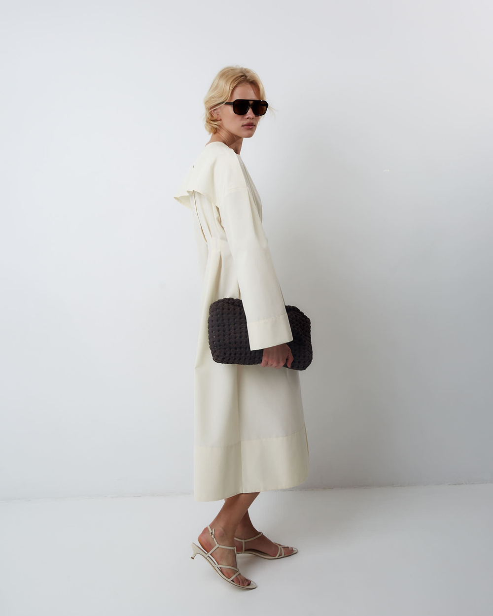 Платье из смесового хлопка Александр Маккуин сливочный