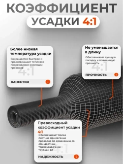 Термоусадка водонепроницаемая для проводов с клеевым слоем 3 метра черная, усадка 4:1. Термоусадочная трубка для проводов. Диаметр 4мм