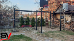 Монтаж уличной шведской стенки Sv Sport Рукоход х 2 (8 вертикальных столбов)