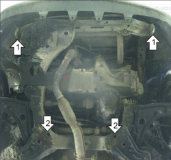 Усиленная защита Motodor картера двигателя, кпп. 2 мм, сталь. для Daewoo Tacuma 2000-2004,Daewoo Tacuma 2004-2007,Daewoo Rezzo 2000-2007,Chevrolet Rezzo 2005-2008 арт.03022