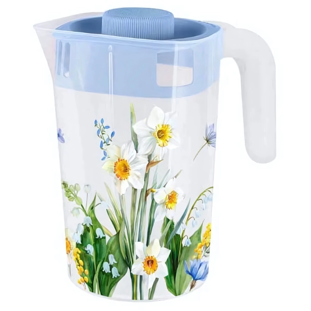Кувшин пластиковый 2л «Весенний сад» с крышкой 4317525