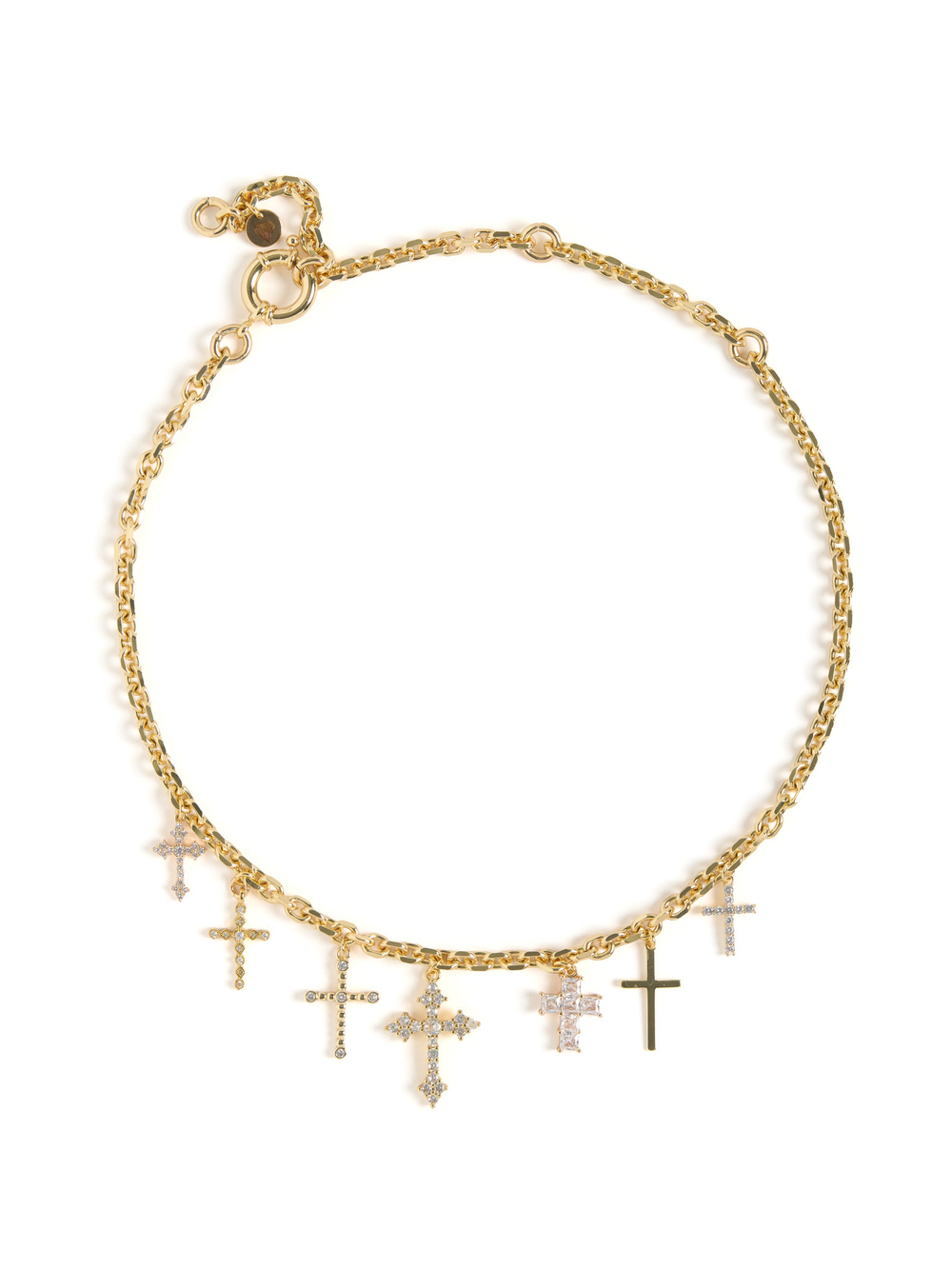 Колье "Cross" 7 крестов Gold