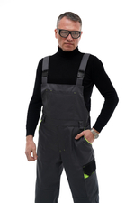 Костюм мужской летний «МЕХАНИК» (куртка+полукомбинезон) цв.серый/черный