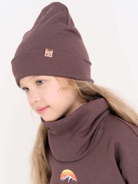 Шапка и снуд трикотажные двухслойные "Шоколад"