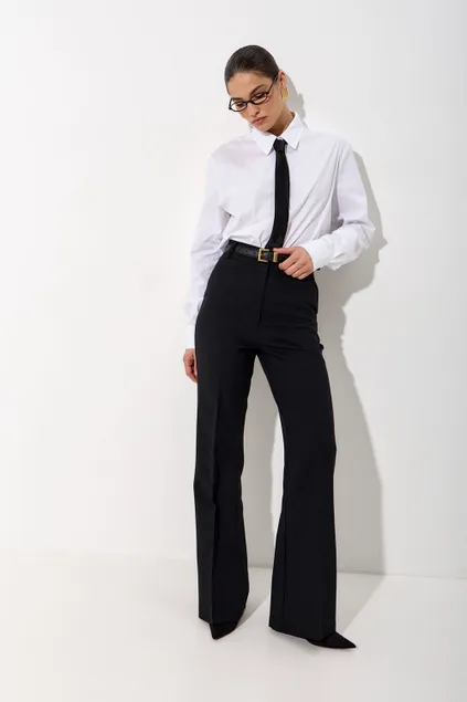 Брюки костюмные прямые черного цвета