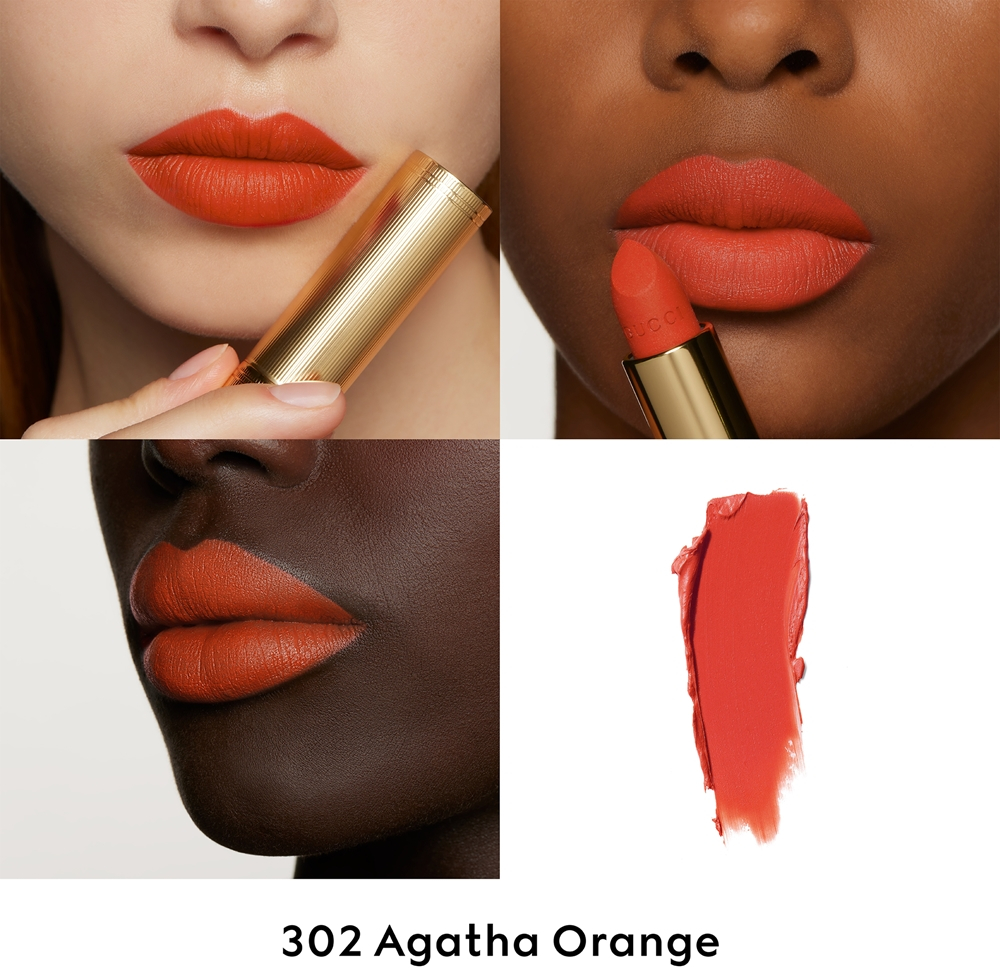 Gucci Gucci Beauty Rouge a Levres Matte Lipstick - Матовая помада оттенок 302 Agatha Orange, 3 g