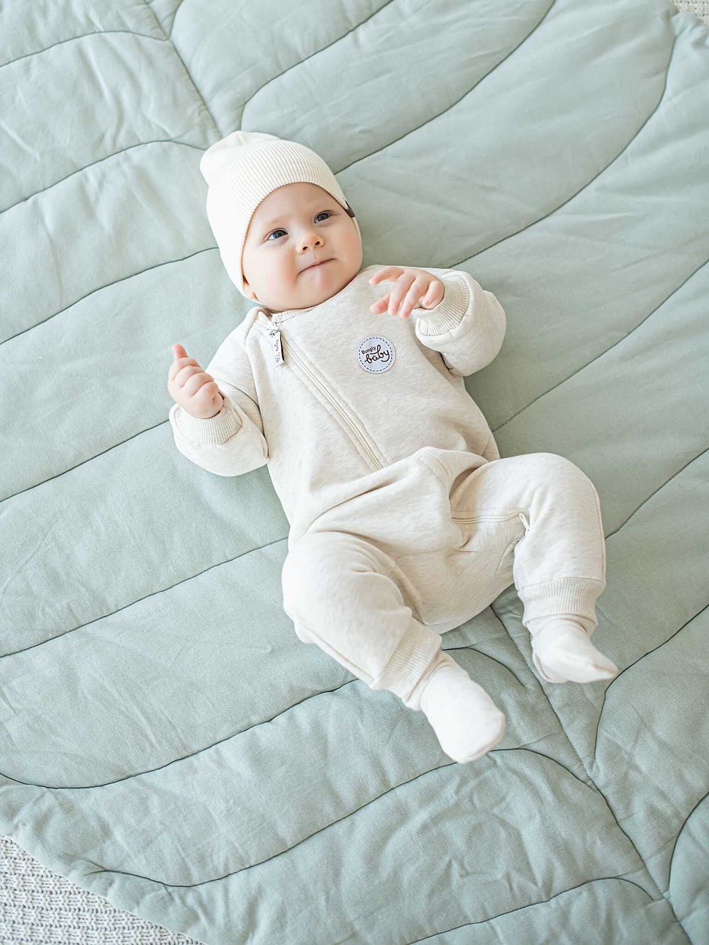 Носочки из футера "Ванильный пудинг" 0+