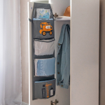 Кармашки для детского сада, на липучке. Экскаватор с глазками-помпонами