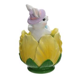 GAEM Фигурка декоративная "Заяц в чашке", L10 W7,5 H12,5 см