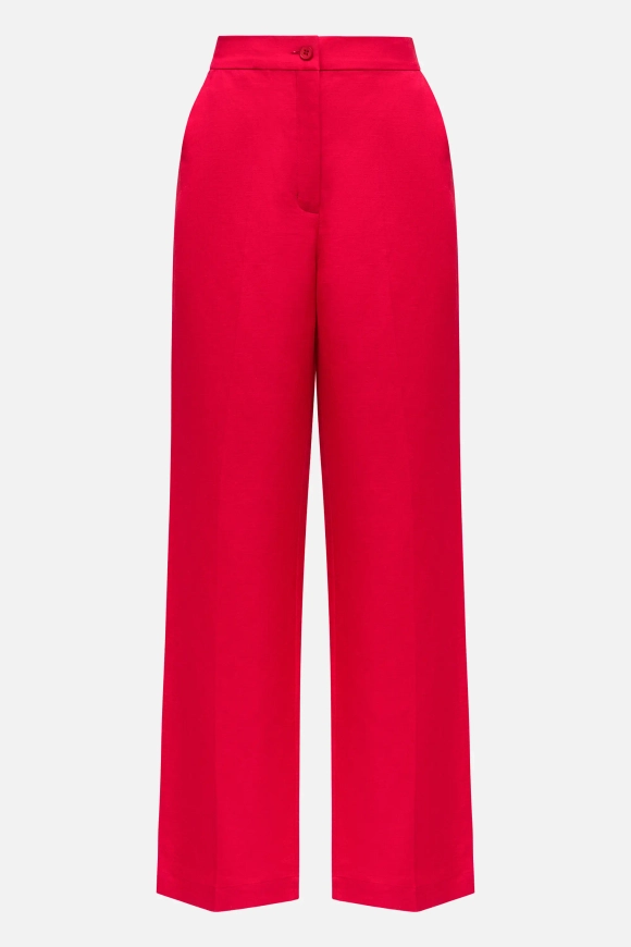 Льняные брюки прямого кроя