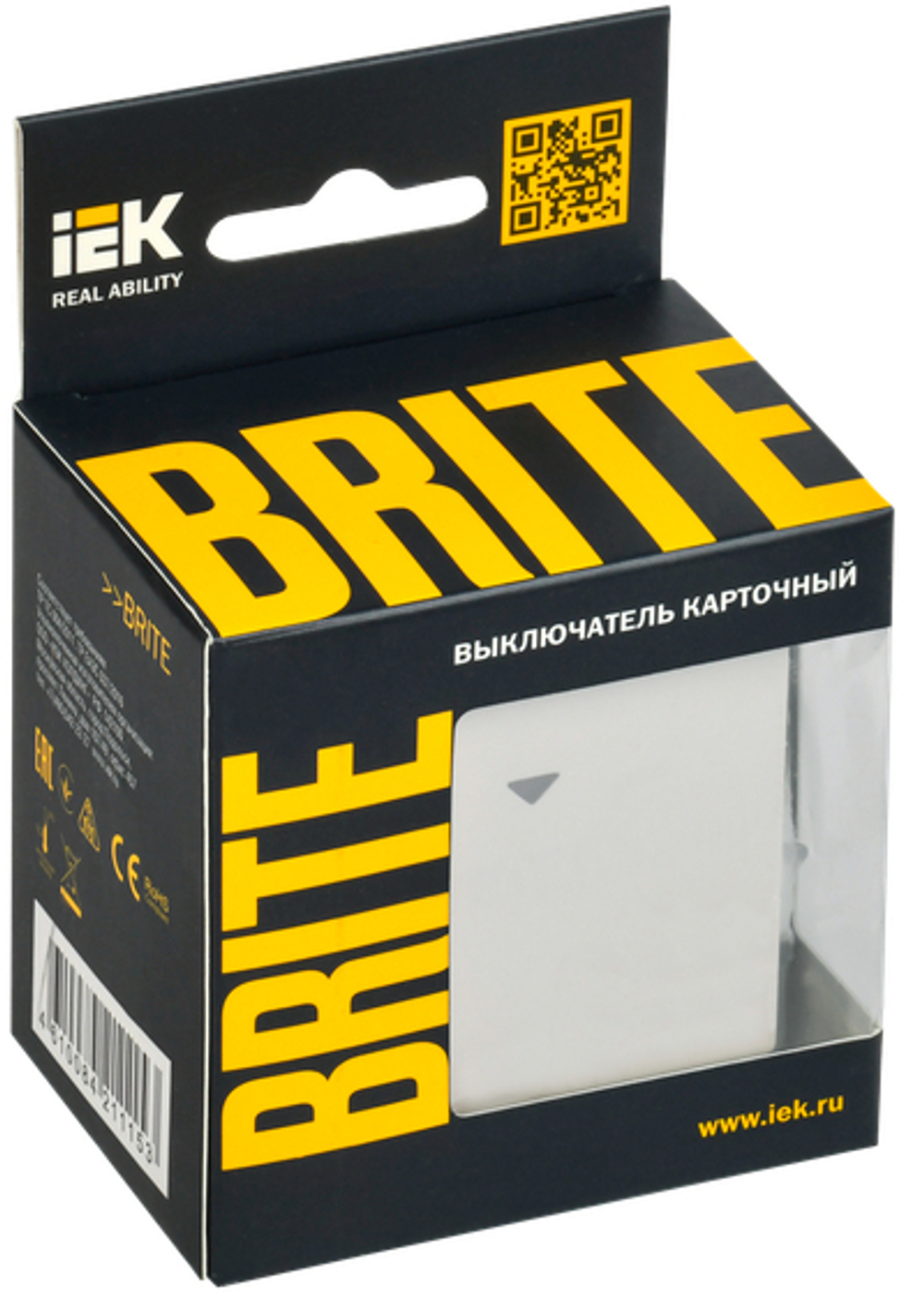BRITE Выключатель карточный 30А ВС10-1-8-БрЖ жемчуг IEK