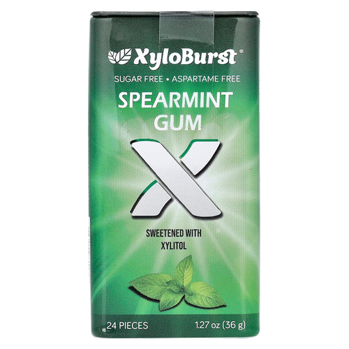 Xyloburst, ксилитоловая камедь, со вкусом мяты, 24 шт., 36 г (1,27 унции)