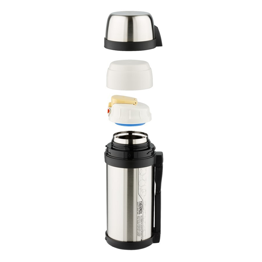 Термос универсальный THERMOS FDH-1650 1.65L, поильник, дополнительная чашка, складная ручка, съёмный ремень,стальной