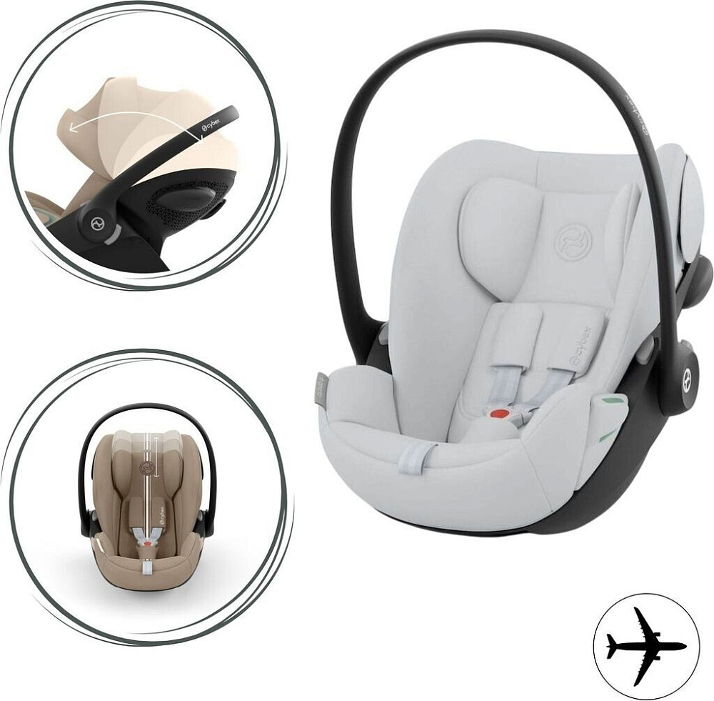 Коляска Cybex Balios S Lux TPE complete Cloud G Fog Grey Base G 4 в 1 Seashell Beige с дождевиками