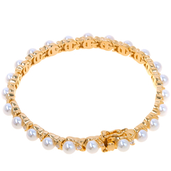 Браслет "Классика" жемчуг, фианит