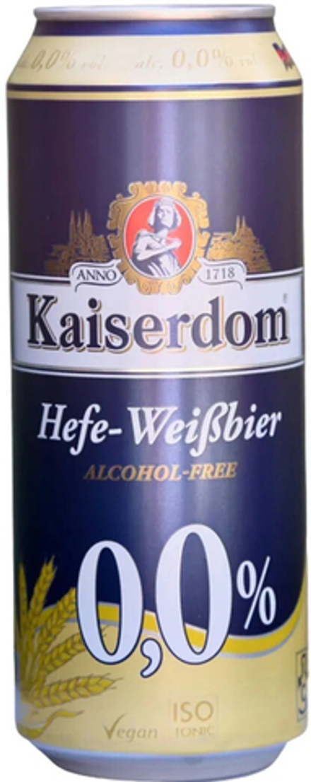 Пиво Кайзердом Хефе-Вайссбир Безалкогольное / Kaiserdom Hefe-Weissbier Alcohol-Free 0.5 - банка