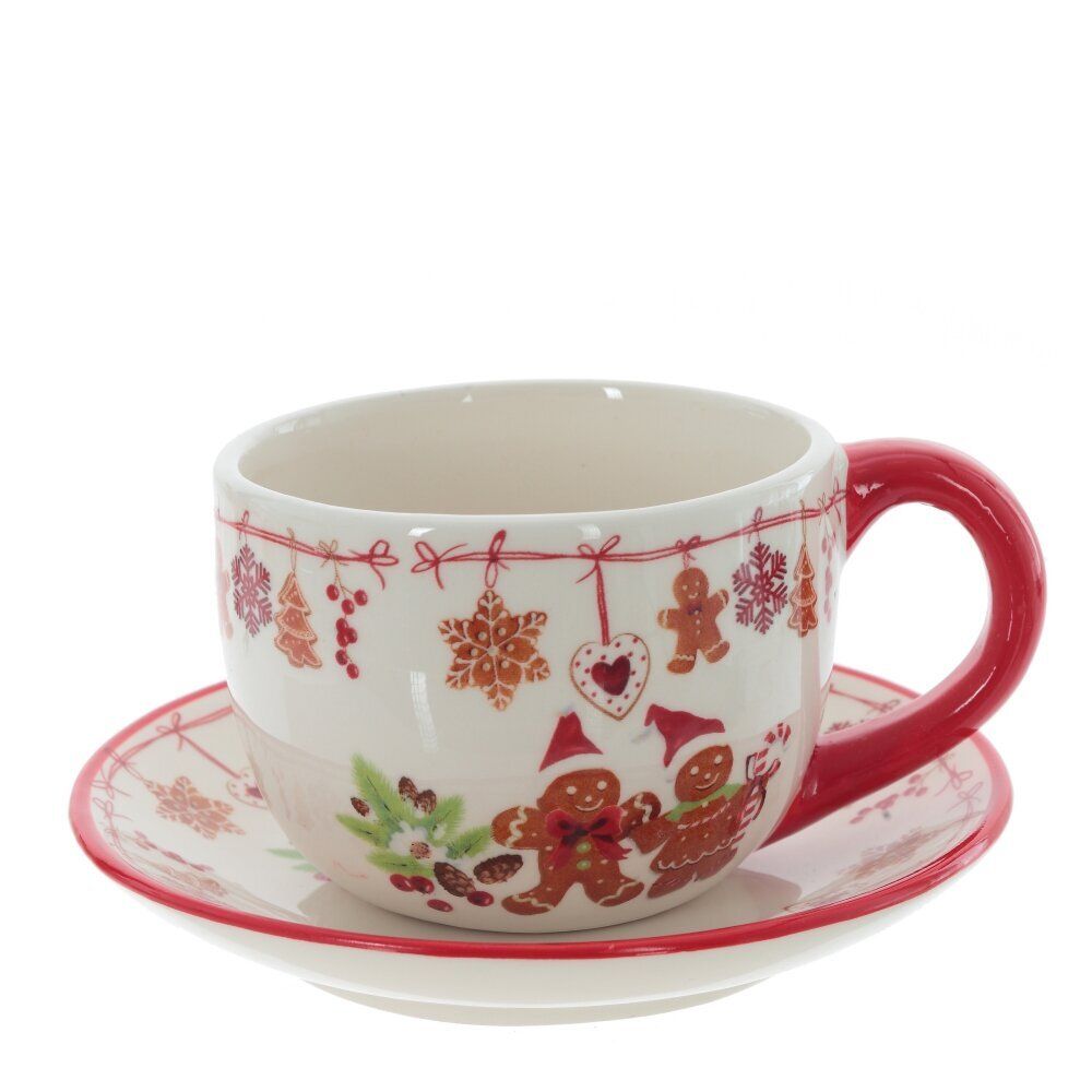 GAEM Чашка с блюдцем "Пряничное настроение", 400 мл, L16 W16 H8,5 см