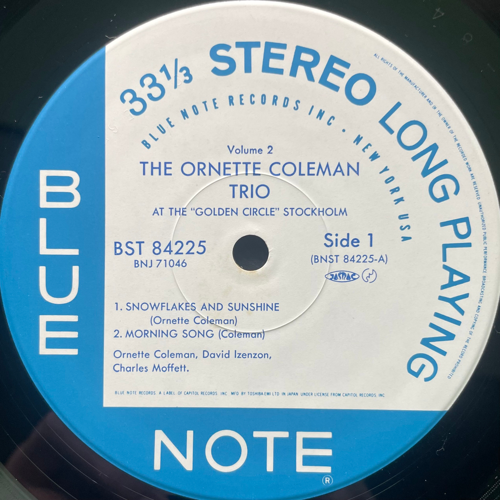 The Ornette Coleman Trio ‎– At The "Golden Circle" Stockholm - Volume Two (Япония 1984г.)